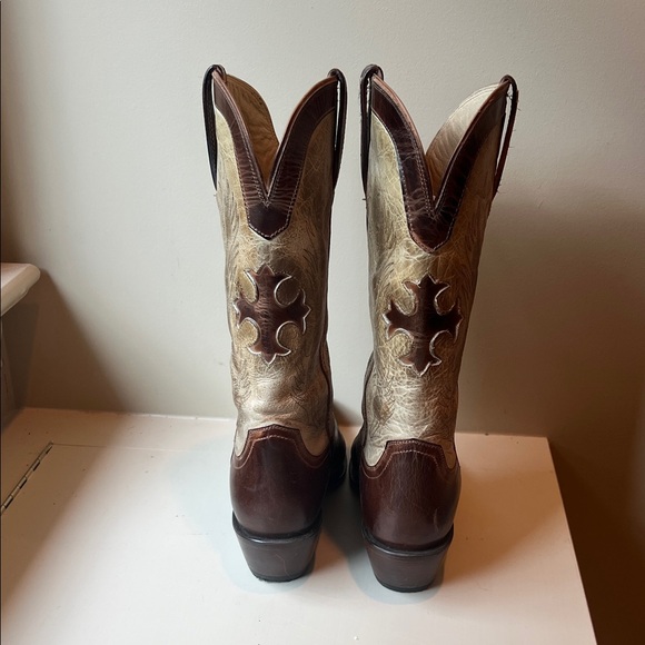 Brown and Tan Heeled Boots - Picture 2 of 5